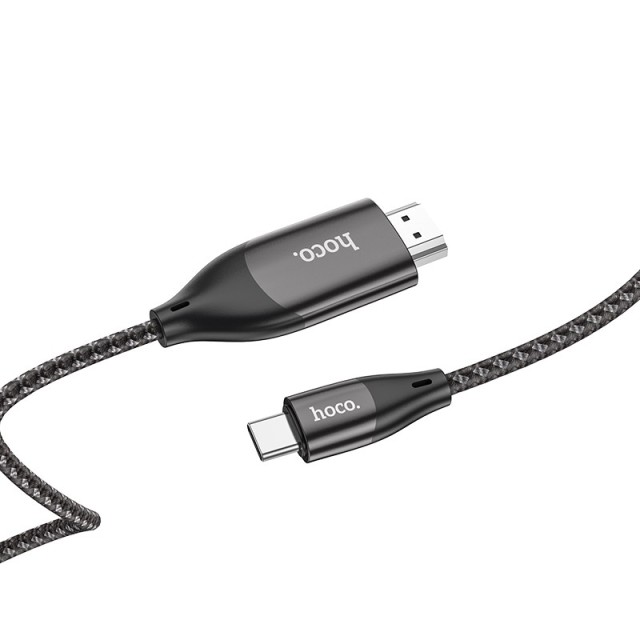 Καλώδιο σύνδεσης Hoco UA16 USB-C σε HDMI 4K 30Hz ULTRA HD Braided Γκρι 2m Καλώδιο σύνδεσης Hoco UA16 USB-C σε HDMI 4K 30Hz ULTRA HD Braided Γκρι 2m