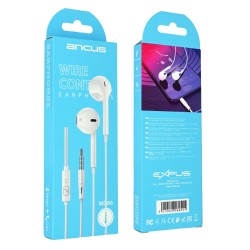 Hands Free Ancus Melody MD66 Semi in-Earbud Stereo 3.5mm Λευκό με Μικρόφωνο και Πλήκτρο Λειτουργίας 1,2μ