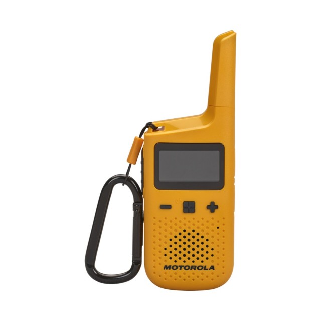 Walkie Talkie Motorola T72 GO ACTIVE IP54, Κίτρινο, Εύρος Κάλυψης 8Km, iVOX/VOX με Yποδοχή Hands-Free 2.5mm , 24h Battery Life