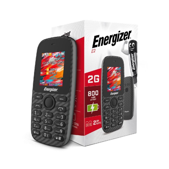 Energizer Energy E2 32MB/2GB Dual Sim 2G 1.77" Μαύρο με UK Φορτιστή