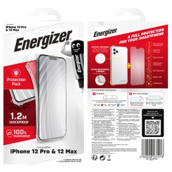 Θήκη Shockproof TPU Πιστοποίηση Drop Test 1.2m Energizer με Τζαμάκι Προστασίας για Apple iPhone 12 / 12 Pro Διάφανη