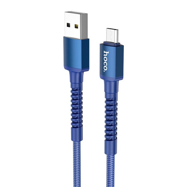 Καλώδιο σύνδεσης Hoco X71 Especial 2.4A USB σε Micro-USB με Εύκαμπτο Βύσμα και Braided Καλώδιο Μπλέ 1m