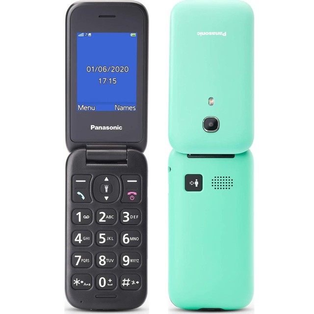 Panasonic KX-TU400EXC Τιρκουάζ 2.4" με MicroSD μέχρι 32GB, Bluetooth, Κάμερα, Μεγάλα Γράμματα και Πλήκτρο SOS