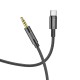 Καλώδιο σύνδεσης Ήχου Hoco UPA19 Braided USB-C Αρσενικό σε 3.5mm Αρσενικό 1m Μαύρο