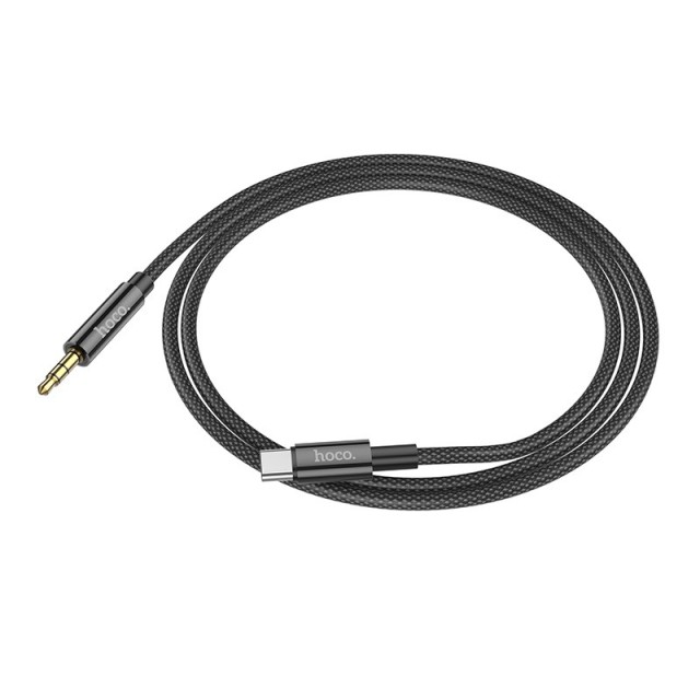 Καλώδιο σύνδεσης Ήχου Hoco UPA19 Braided USB-C Αρσενικό σε 3.5mm Αρσενικό 1m Μαύρο