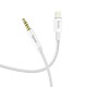 Καλώδιο σύνδεσης Ήχου Hoco UPA19 Braided Lightning Αρσενικό σε 3.5mm Αρσενικό Ασημί 1m