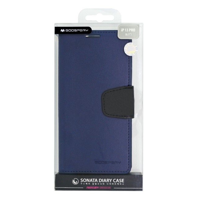 Θήκη Book Goospery Sonata Diary Case για Apple iPhone 13 Pro Μπλέ-Μαύρο