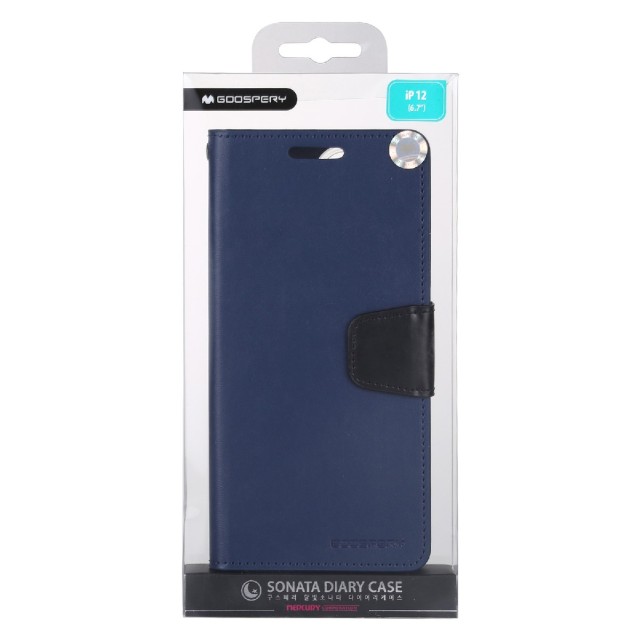 Θήκη Book Goospery Sonata Diary Case για Apple iPhone 12 Pro Max Μπλέ-Μαύρο