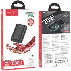 Power Bank Hoco Q3 Mayflower 10000mAh PD20W+QC3.0 Mini Size Έξοδος USB-C και Έξοδος USB-A Μαύρο