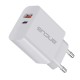 Φορτιστής Ταξιδίου Switching Ancus Supreme Series C70D Dual Fast Charge με USB/USB-C Έξοδο QC3.0 PD30W Λευκό