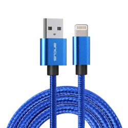 Καλώδιο Σύνδεσης και Φόρτισης Ancus Flow Plus E54 USB σε Lighting 2.0A με Braided Καλώδιο Μπλε 1μ. Με 5 Χρονια Εγγύηση