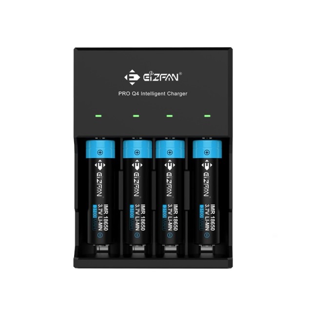Φορτιστής Μπαταριών EiZfan Pro Q4  3.6V 4 Θέσεων με Ένδειξη Led