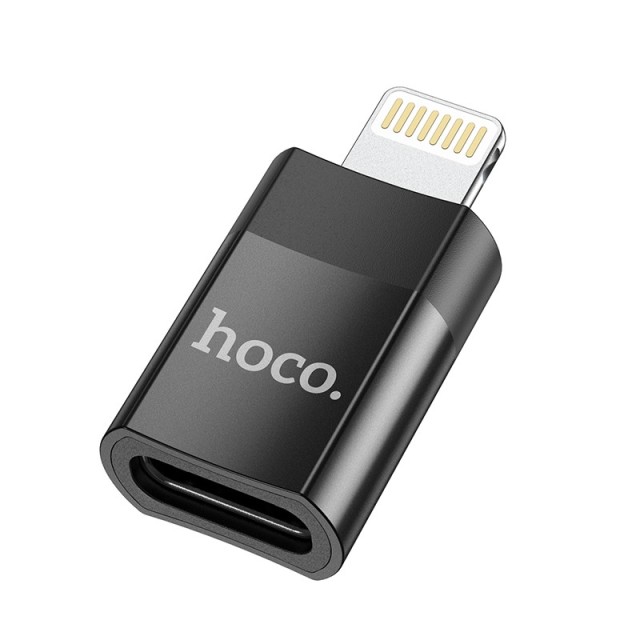 Αντάπτορας Hoco UA17 Lighnting σε USB-C Μαύρο Υποστηρίζει Φόρτιση 2A και Μεταφορά Δεδομένων