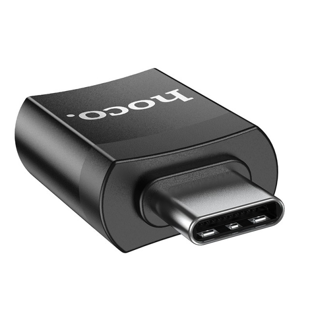 Αντάπτορας Hoco UA17 USB-C σε USB 3.0 με Λειτουργία OTG και Δυνατότητα Φόρτισης 5V / 2A  Μαύρο