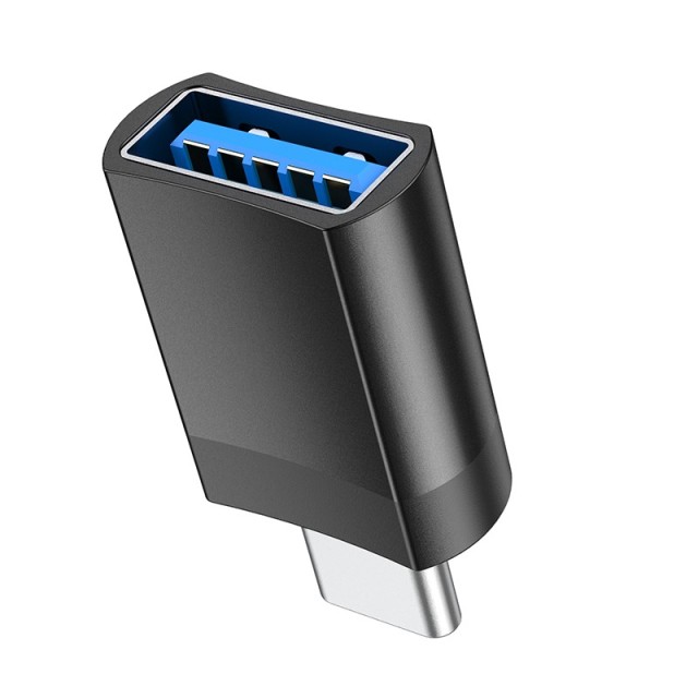 Αντάπτορας Hoco UA17 USB-C σε USB 3.0 με Λειτουργία OTG και Δυνατότητα Φόρτισης 5V / 2A  Μαύρο