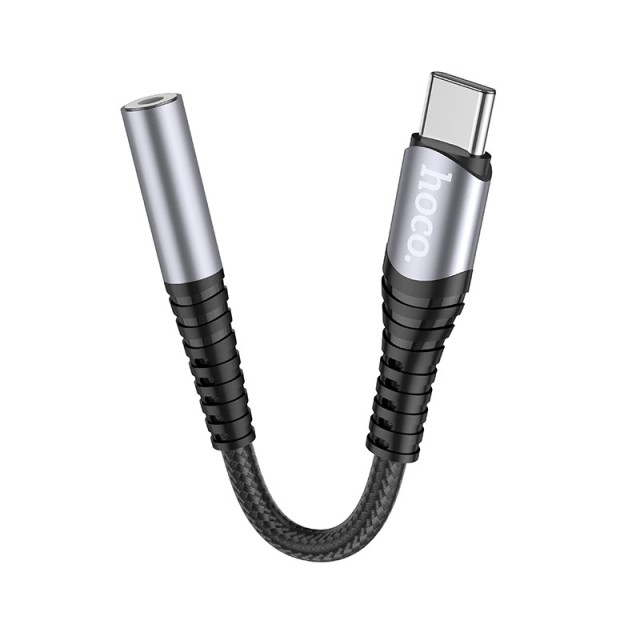 Αντάπτορας  Hoco LS33 USB-C σε 3.5mm Θηλυκό Μεταλλικό Γκρί Συμβατό με όλες τις Συσκευές