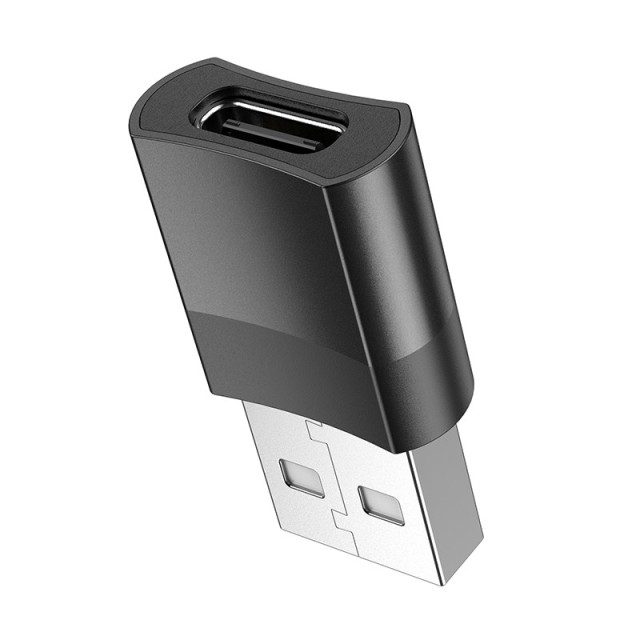 Αντάπτορας Hoco UA17 USB 3.0 σε USB-C με Λειτουργία OTG και Δυνατότητα Φόρτισης 2A/3A  60W Μαύρο