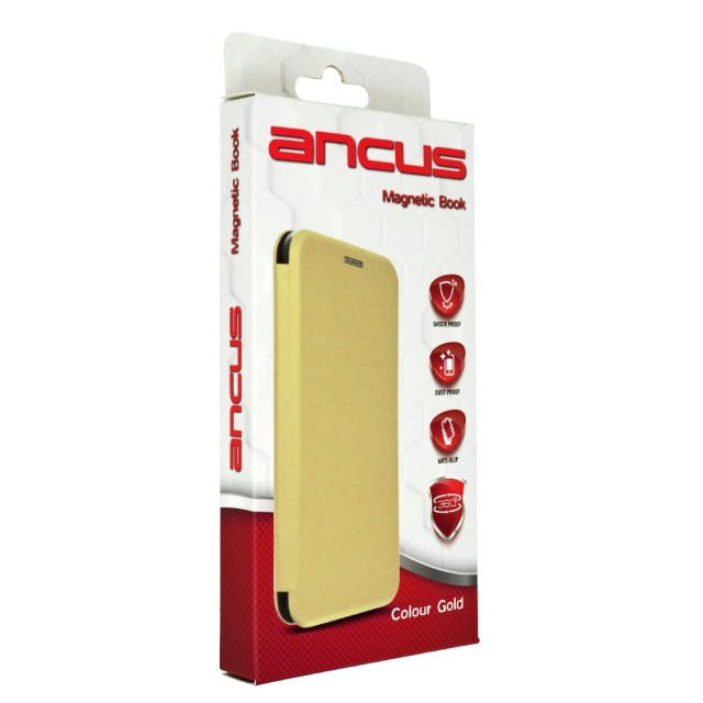 Θήκη Book Ancus Magnetic Curve για Samsung Α23 A235F A236U TPU Χρυσό