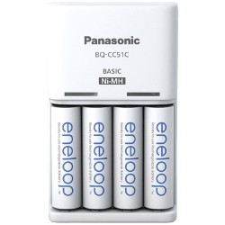 Φορτιστής Μπαταριών Panasonic Eneloop BQ-CC51 για AA/AAA με 4 ΑΑ Μπαταρίες 2000mAh BK-3MCDE