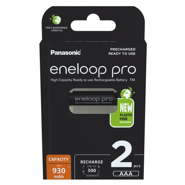 Μπαταρία Επαναφορτιζόμενη Panasonic eneloop pro BK-4HCDE/2BE 930 mAh size AAA Ni-MH 1.2V Τεμ. 2 New Package