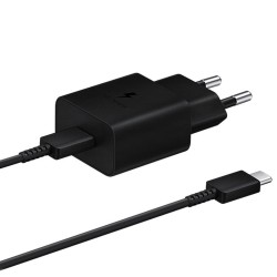 Φορτιστής Ταξιδίου Samsung Fast Charging EP-T1510XBEGEU 15W με Καλώδιο USB-C σε USB-C  Μαύρο