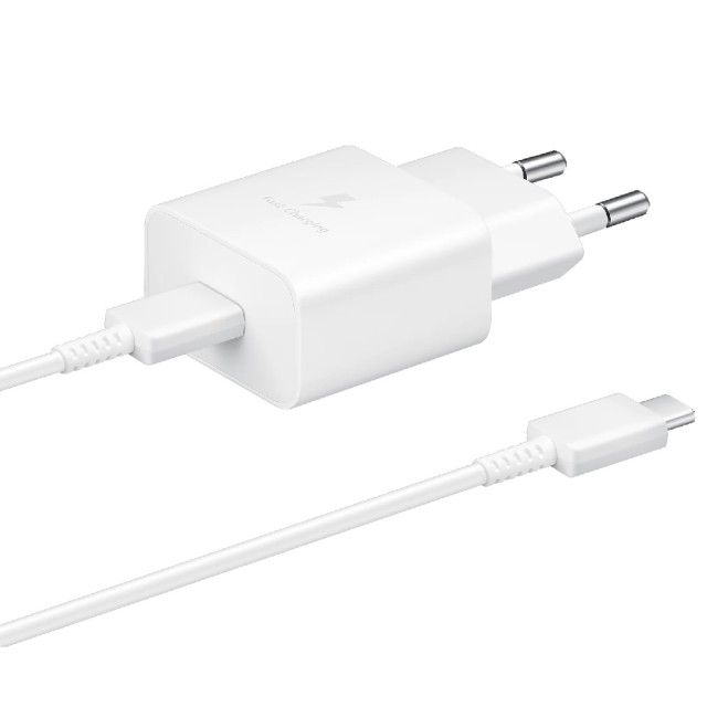 Φορτιστής Ταξιδίου Samsung Fast Charging EP-T1510XWEGEU 15W με Καλώδιο USB-C σε USB-C Λευκό Φορτιστής Ταξιδίου Samsung Fast Charging EP-T1510XWEGEU 15W με Καλώδιο USB-C σε USB-C Λευκό