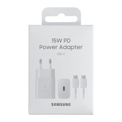 Φορτιστής Ταξιδίου Samsung Fast Charging EP-T1510XWEGEU 15W με Καλώδιο USB-C σε USB-C Λευκό