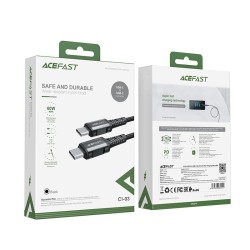 Καλώδιο σύνδεσης Acefast C1-03 USB-C σε USB-C Braided 3A 60W 1.2m Μαύρο