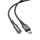 Καλώδιο σύνδεσης Acefast C1-07 USB-C σε 3.5mm Θηλυκό Braided 18εκ. Μαύρο Συμβατό με όλες τις USB-C Συσκευές