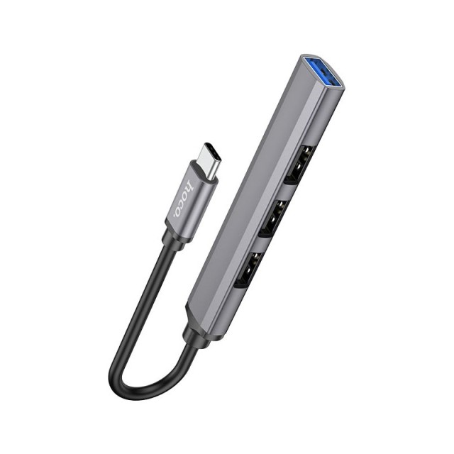 Hub USB-C Hoco HB26 USB3.0+3xUSB2.0 Γκρι