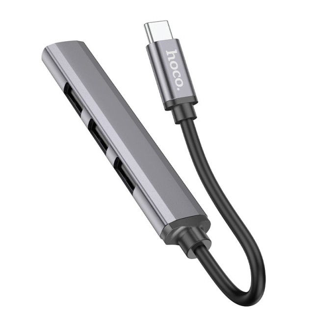 Hub USB-C Hoco HB26 USB3.0+3xUSB2.0 Γκρι