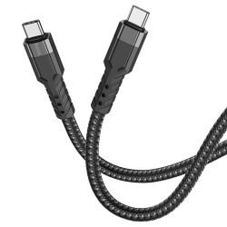 Καλώδιο Σύνδεσης Hoco U110 USB-C σε USB-C Braided 60W 20V/3A Μαύρο Υψηλής Αντοχής 1.2m