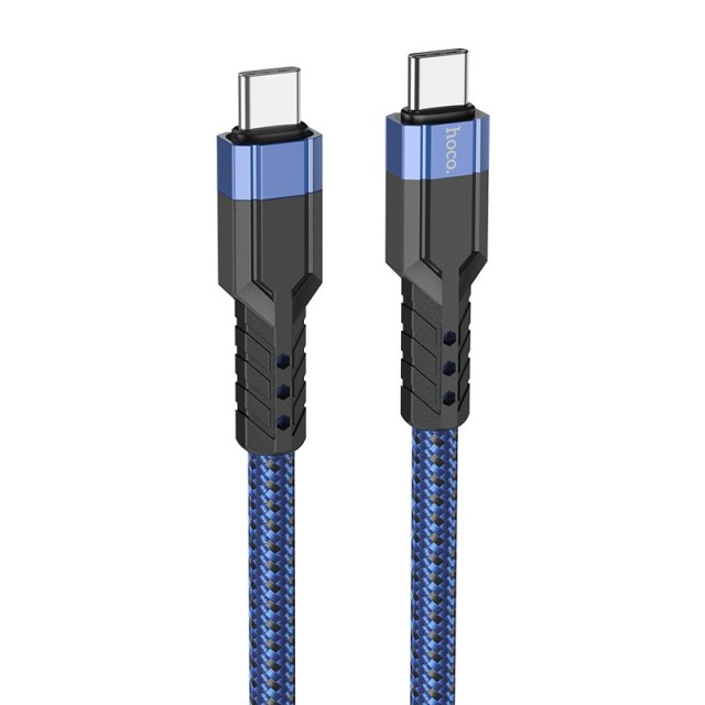 Καλώδιο Σύνδεσης Hoco U110 USB-C σε USB-C Braided 60W 20V/3A Μπλε 1.2m Υψηλής Αντοχής