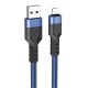 Καλώδιο Σύνδεσης Hoco U110 USB σε Lightning Braided 2.4A Μπλε 1.2m Υψηλής Αντοχής