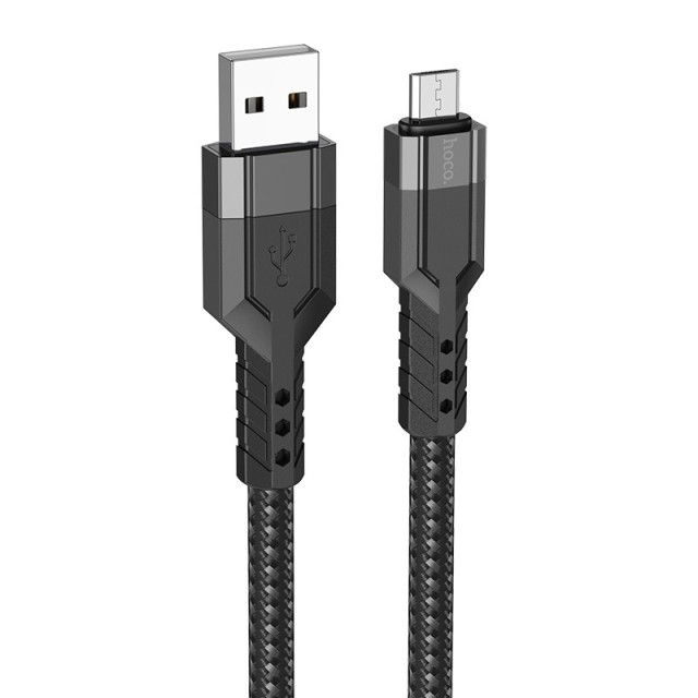 Καλώδιο Σύνδεσης Hoco U110 USB σε Micro-USB Braided 2.4A Μαύρο 1.2m Υψηλής Αντοχής