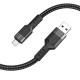 Καλώδιο Σύνδεσης Hoco U110 USB σε Micro-USB Braided 2.4A Μαύρο 1.2m Υψηλής Αντοχής