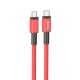 Καλώδιο Σύνδεσης Hoco X85 Strength USB-C σε USB-C 60W 20V/3A Κόκκινο 1.2m Υψηλής Αντοχής