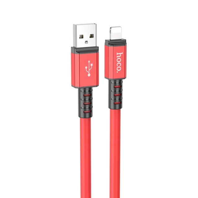 Καλώδιο Σύνδεσης Hoco X85 Strength USB σε Lightning 2.4A Κόκκινο 1m Υψηλής Αντοχής