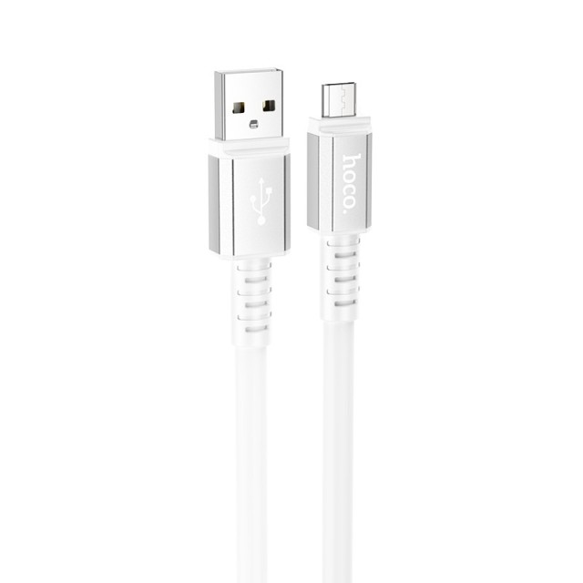 Καλώδιο Σύνδεσης Hoco X85 Strength USB σε Micro-USB 2.4A Λευκό 1m Υψηλής Αντοχής