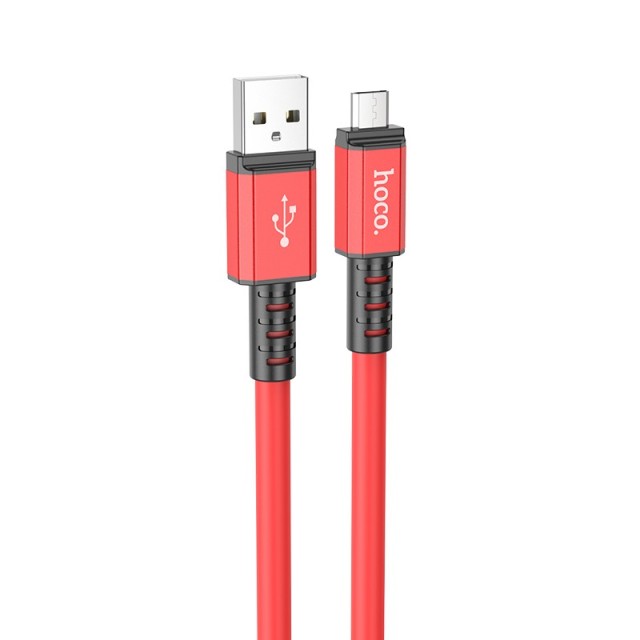 Καλώδιο Σύνδεσης Hoco X85 Strength USB σε Micro-USB 2.4A Κόκκινο 1m Υψηλής Αντοχής