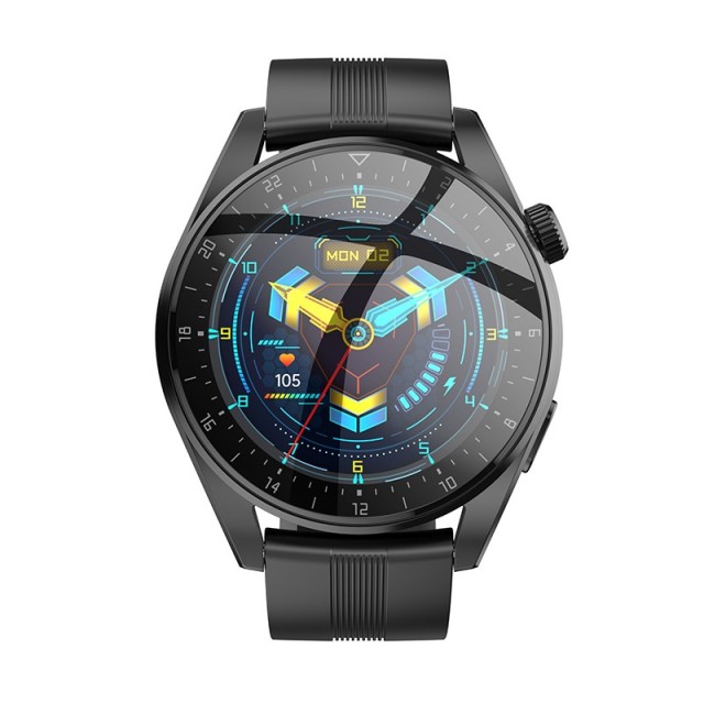 Smartwatch Hoco Y9 IP68 TFT HD IPS 5D Touch Screen 1.36" 300mAh με Δυνατότητα Κλήσεων Μαύρο