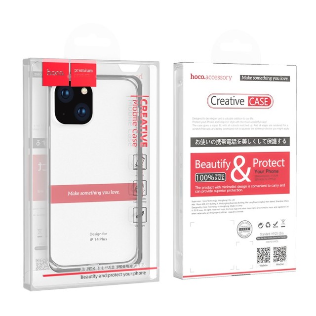 Θήκη Hoco TPU Light Series για Apple iPhone 14 Plus Διάφανη