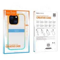 Θήκη Hoco Crystal Color Skin Feel για Apple iPhone 14 Plus Πορτοκαλί Πράσινη