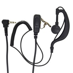 Hands Free Mono Ancus HiConnect 3.5mm με πλήκτρο απάντησης και καλώδιο σπιράλ για Walkie Talkie Μαύρο Bulk