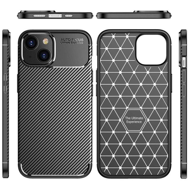 Θήκη Ancus AutoFocus Carbon Fiber για Apple iPhone 14 Μαύρη