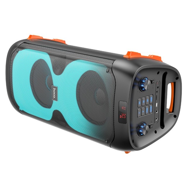 Φορητό Ηχείο Wireless Hoco BS53 Manhattan Μαύρο BT V5.1 2x20W 3600mAh USB 3.5mm FM με 2 Ασύρματα Μικρόφωνα