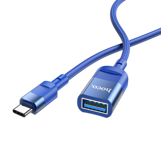 Καλώδιο Προέκτασης Hoco U107 USB-C Αρσενικό σε USB 3.0 Θηλυκό 5V/2A 5Gbps OTG 1.2m Μπλε