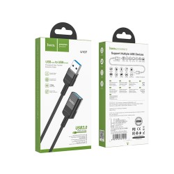 Καλώδιο Προέκτασης Hoco U107 USB Αρσενικό σε USB 3.0 Θηλυκό 3A 5Gbps OTG 1.2m Μαύρο