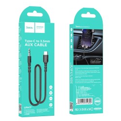 Καλώδιο σύνδεσης Ήχου Hoco UPA17 Braided USB-C σε 3.5mm Αρσενικό 1m Μαύρο