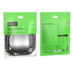 Καλώδιο Δικτύου Hoco US07 General Pure Copper Cat 6 UTP Πλακέ Καλώδιο 1Gbps 3m Μαύρο